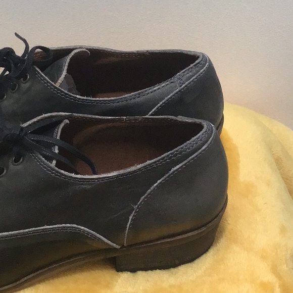 EUC SIXTYSEVEN Distressed Leather Lace Up Gray Oxford Shoes Low Heel - Picture 8 of 16